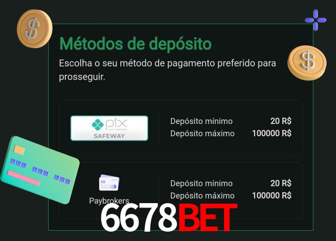 O cassino 6678bet oferece uma grande variedade de métodos de pagamento